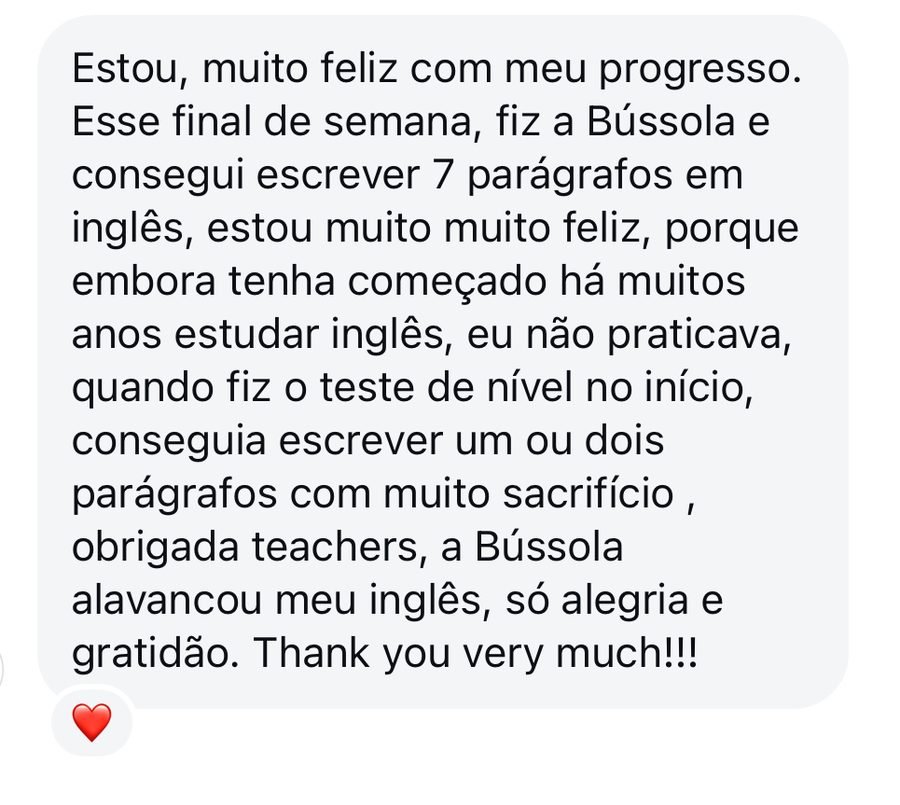 Mensagem da Sandra sobre a Bússola do Inglês 365